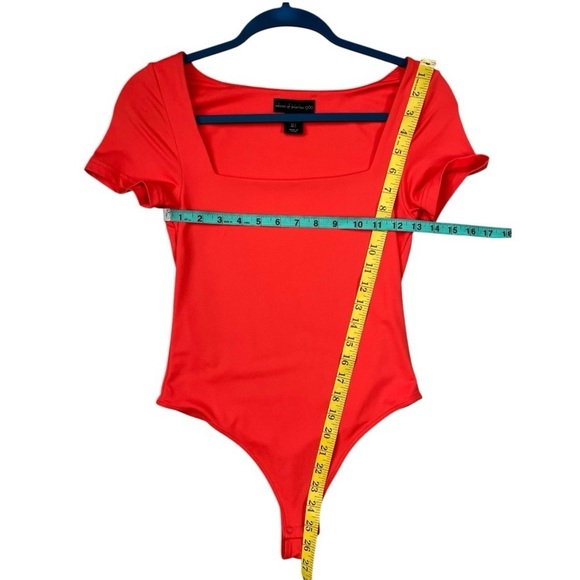 House of Harlow 1960 Orange Square Neck Bodysuit | Lux Essentials | Size Small - Picture 5 of 6